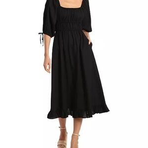 Avec Les Filles Black Midi Dress